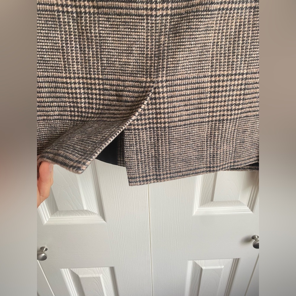 New Reformation Dillon Wool Jacket in Brown Plaid - Picture 8 of 11